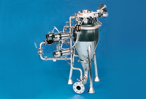 Trycksändare för pulver och granulat