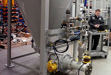 Trycksändare för pulver